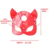 donne sexy maschera rossa mezza faccia cosplay maschera di cuoio del partito catena collana Harn ballo in maschera punk maschere di fantasia di Natale N9sZ #