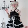 Maid Cosplay مثير الشيطان الصغير Dem Night Ees Maidservant Suit Vampire Bat Dr Sweet and Toping Girl 4piece Disfraz anime 06tr#