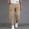 LG längd last shorts män sommar avslappnad stuga multi pocket capri byxor heta byxor taktiska militära shorts plus size m-5xl i2ms#