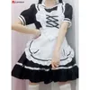 Японская Лолита Фиолетовый Горничная Cos Dr Soft Girl Женщины Princ Bow Dres Kawaii Косплей Костюм Одежда l7Kt #