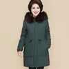 冬のウォームジャケットコート女性LG刺繍コットジャケット中年の女性フード付きパーカーオーバーコート6xl 1050 W47p＃