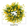 Dekorativa blommor Spring Wreath Silk Artificial Flower Hållbar Daisy Garland Hängande prydnad för Door Wall Farmhouse -fönster