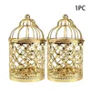 Bougeoirs suspendus lanterne artisanat durablebougeoir fer placage thé lumière ornement décoratif style européen cage à oiseaux rétro