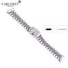 22mm Hollow Curved End Solid Screw Links Stainless Steel Silver Watch Band Strap Old Style Jubilee Bracelet Double Push Clasp290n