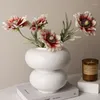 Vases Nordic Ins Light Luxury Donuts White Ceramic Vase Simple Flower Arrangement Ornament Art Handicrafts Home Decoration