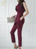 H Han Queen Ocupação de verão 2 peças ternos femininos elegante terno colete top simples calças compridas coreano ol conjunto de trabalho casual 240328