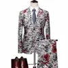 Männer Gedruckt Anzug 2024 Neue Slim Prom Leistung Kostüm Plus Größe 6XL Herren Blumen Blazer Luxus Busin Hochzeit Sozialen Smoking g514 #