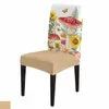 Coprisedie Fungo Felce Farfalla Girasole Set copertura Cucina Stretch Spandex Fodera per sedile Sala da pranzo di casa