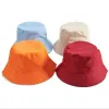 Fisherman Bucket Cap Leisure Solid Color Sports Flat Top Hat Summer Summer Outdoor Travel Hounting Beach Sun Hats Fishing Fishing Sun Visor C802 ZZ