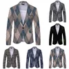 2023 Fi Suit Jacket New Men's Casual Boutique Plaid Suit Coat Men's Slim Fit Busin Dr Blazers Jacket Plus Size Blazer G8KA#