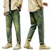 baggy Jeans Men Harem Pants Loose Fit Retro Blue Streetwear Vintage Clothes Male Denim Trousers Tapered Jeans For Men Korean O8kT#