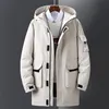 Biała kurtka menu zima grube ciepłe lg parkas z kapturem płaszcz płaszczy płaszcz wiatrówek -20 stopni śnieg kurtki doudoune homme f5n8#
