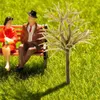 Fleurs décoratives 30 pièces décor à la maison modèle arbre poteau plantes artificielles paysage pour Table de sable Train matériel Miniature faux arbres en plastique