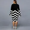 Casual Kleider Plus Größe Für 2024 Elegante Geometrische Druck Abend Party Kleid V-ausschnitt Flare Hülse Club Outfits Damen kleidung