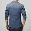 m-3xl Men Denim Blazer Jackets Men Blazer Slim Fit Terno Blaser Masculino Jaquetas Men's Suits Blazer Man Jeans Coats I6Dt#