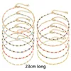 Anklets Fashionable stainless steel ankle bracelet simple gold curled chain multi-color enamel bracelet summer womens ankle bracelet jewelryL2403L2403