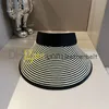 Women Sun vsior Cap Designer list pusta czapka Golf Hats Stripe Patchwork Słomka Sunhat Summer Oudoor Sport Caps