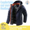 Giacca termica invernale da uomo Parka spesso Giù cappotti imbottiti caldi Sciolto Casual Multi tasca con cappuccio Giacca a vento da neve -20 gradi EU4XL R69a #