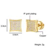 New Arrival Mens Cubic Zirconia Diamond Earings Fashion Men Jewelry Hip Hop Copper Gold Filled CZ Stud Earrings Jewelry188x