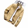 Autumn Winter Men's Turtleneck Solid Stripe Dragkedja Skruvtråd Pocket Cardigan LG Sleeve Jacket Fi Casual Tops S9up#