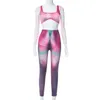 Cutenova Fi Texture stampato Set sportivo Collo quadrato Canotte Skinny Pencil Yoga Pantaloni casual Abbigliamento da palestra per le donne V5Aj #