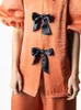 Женские брюки из двух предметов, женский элегантный галстук-бабочка с короткими пышными рукавами, костюм-рубашка, модный свободный комплект с высокой талией и широкими штанинами, весенний женский шикарный комплект