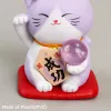 Pacote de esculturas com 7 peças, estatuetas de pequenos gatos da sorte, Maneki Neko colorido, enfeites Fengshui para casa, desktop, decoração de carro, presente charmoso