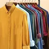 6xl 7XL Autumn Winter 100% Cott Solid Corduroy Large Lg Sleeve Men's Shirt Fi Busin Casual No Ir High Quality L6iV#