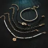 anklets hi man 5pcs/set bohemian mixmade pearl small ball shell bracelet for women