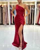 Abiti casual di base Sexy monospalla senza maniche in raso Celebrity Prom Party Dress Maxi lungo con spacco alto Sera Runway Club Fromal yq240328