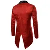 Hommes Paillettes Gothique Tailcoat Veste Vintage Rouge Steampunk Victorien Lg Manteau Uniforme Dîner De Mariage Tuxedo Blazer Hommes XXL E4kn #