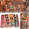 Autocollants affiches de Style japonais, décor Ukiyoe, peinture de nourriture japonaise, magasin de Sushi, autocollants de vin, papier peint Izakaya, papier Kraft jaune