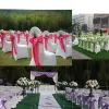 SASHES 25PCS/LOT SATIN CHAIR SASHES الزفاف ديكور بورجوندي كرسي فرقة القوس لتصميم كرسي الحفلات الحدث زخرفة مأدبة