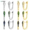 Brincos de argola kikichicc 925 prata esterlina ouro três cores claro verde azul aros piercing clipes pendiente casamento rock punk cobra