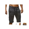 Pantalons pour hommes Plus Taille M-3XL Hommes Joggers Mâle Harem Casual Longueur au genou Vêtements de sport Vêtements Pantalons courts Pantalons de survêtement Drop Livraison A Dhdjh