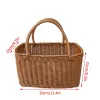 Kosze Ins Wind Picnic Basket Outdoor Spring Rattan Storage Garden Kosz owocowy koszyk z uchwytem Dekoracja domu