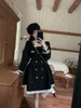 Casual Dresses GkyocQ Korean Fashion Women Dress Small Fragrant Long Sleeve Square Collar Double Breasted A Line Short Tweed Vestidos