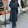 Pantalon de deux pièces pour femmes Vintage Noir Veste à capuche et jupe Survêtement Femmes Y2K Manches longues Sport Corpcore Manteau Top Lâche Printemps Été