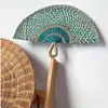 Decorative Figurines Seagrass Woven Fan Nordic With Hanging Loop Wall Hand-woven Pendant Decor