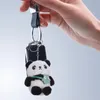 Present Wrap Panda Keychain Söta nyckelringar för ryggsäckar Plush Animal Keyring Pendant Bag Hanging Cartoon Ornament