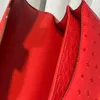Borsa di design borsa a tracolla borse di lusso borsa a tracolla borsa per hostess di alta qualità 19CM Borsa mini in vera pelle di struzzo borsa classica con patta Confezione regalo Borsa nera