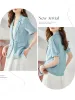 Vimly Breattable Short Sleeve Blazer Suit Jacket för kvinnor 2023 Office Ladies Casual Work Slim Maisted Cardigan Summer Jackets Z90A#