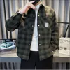 Autumn New Korean Mäns Slim-Fit Single-Breasted Plaid Jacket Male Youth Fi Brand Casual LG-ärmad Lapel Jacket M-2XL 91UW#