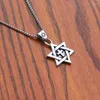 Chaînes Hip Hop Acier inoxydable Salomon Étoile de David Pendentif Israël Spirituel Amulette Collier de mascotte pour hommes femmes