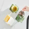 Ganci Porta spugna trasparente Scarico per lavello da cucina Ventosa Spazzola in plastica Caddy Scatola di immagazzinaggio Scaffale per liquidi