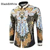 Nieuwe Luxe Royal Shirt Mannen Casual Slim Fit Lg Mouw Mannen Paisley Print Shirt Camisa Sociale Prom Party Shirt cool Populaire Tops i0Ub #