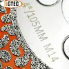 Zaagbladen BGTEC 2 шт. 4 дюйма гальванический алмазный шлифовальный диск M14 фланец 105 мм гранит мрамор одностороннее покрытие алмазное полотно