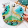 Feeding Round Clock Dial Mold Diy Crystal Epoxy Roman Numeral Ornament Wall Hanging Decoration Clock Movement Silicone Mold for Resin