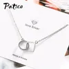 Chains Top Vendedor Cubic Zircon Circle Pendant Necklaces 925 Sterling Silver Women Jewelry Friendship Gift Geometric Statement