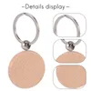 Bowls 60Pcs Blank Round Wooden Key Chain Diy Wood Keychains Tags Can Engrave Gifts